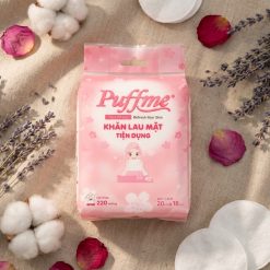 Khăn lau mặt tiện dụng PUFFME 220 miếng (Cao Cấp)