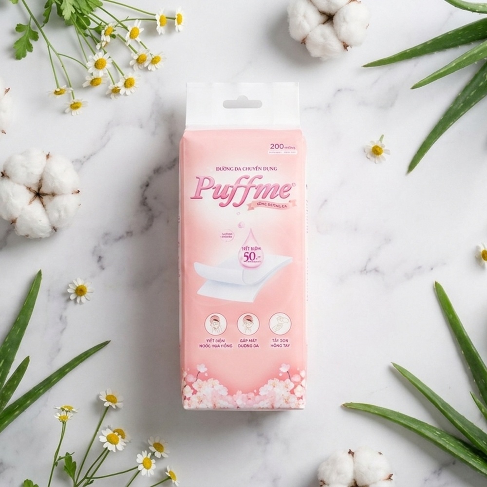 cotton_186436_B_ng_d__ng_da_Puffme_Airlaid_2-3 Vị Muối Phan - Bông dưỡng da Puffme Airlaid 200 miếng - Vị Muối Phan