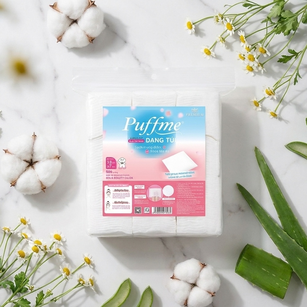 cotton_186440_B_ng_t_y_trang_Puffme_d_ng_t_i-2 Vị Muối Phan - Bông tẩy trang Puffme dạng túi 5.5*7cm, 500 miếng - Vị Muối Phan