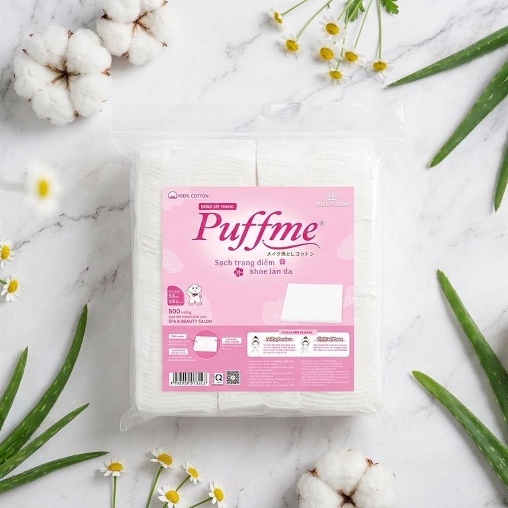cotton_186441_B_ng_t_y_trang_Puffme_Kh_ng__p-2 Vị Muối Phan - Bông tẩy trang Puffme Không Ép Biên 5.5*6.5cm, 500 miếng - Vị Muối Phan