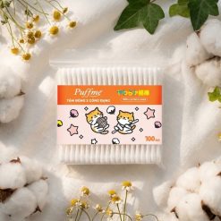 Tăm bông 2 công dụng PUFFME Bao Zipper 100 que