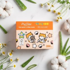 Tăm bông 2 công dụng PUFFME hộp 200 que