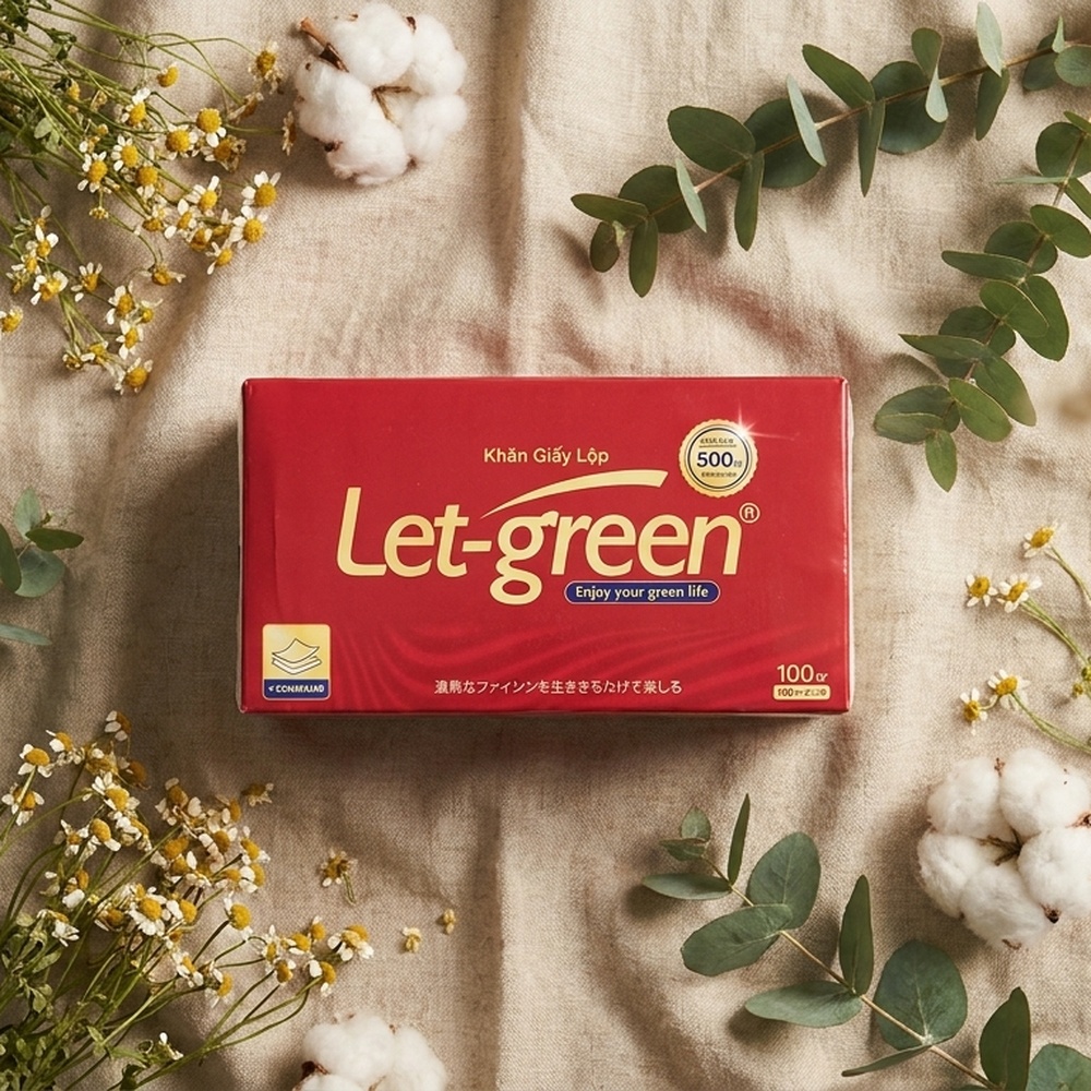 tissue_186379_Kh_n_gi_y_h_p_Let_green_4_l_p_ Vị Muối Phan - Khăn giấy hộp Let-green 4 lớp 100 tờ - Vị Muối Phan