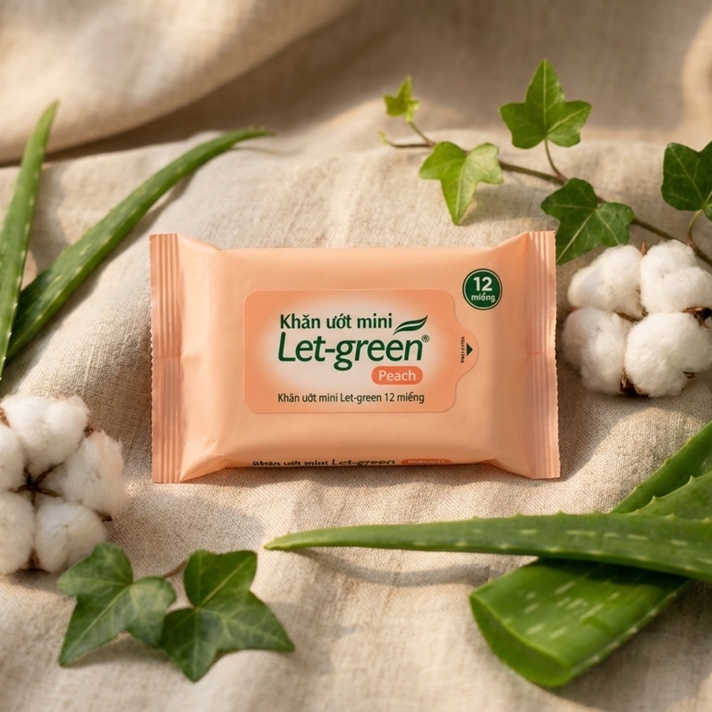 Vị Muối Phan - Khăn ướt mini Let-green 12 miếng - Vị Muối Phan