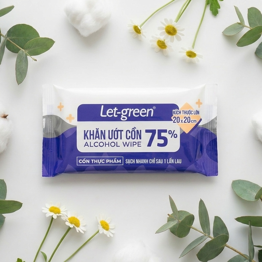 Vị Muối Phan - Khăn ướt cồn Let-green 1 miếng - Vị Muối Phan