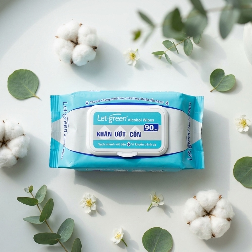 Vị Muối Phan - Khăn Ướt Cồn Let-green 90 miếng - Vị Muối Phan