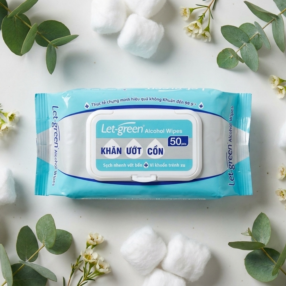 tissue_186405_Kh_n___t_C_n_Let_green_50_mi_n Vị Muối Phan - Khăn Ướt Cồn Let-green 50 miếng - Vị Muối Phan
