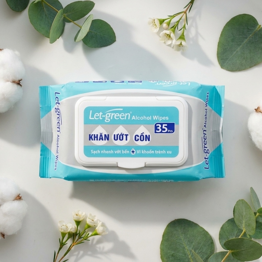 tissue_186408_Kh_n___t_C_n_Let_green_35_mi_n Vị Muối Phan - Khăn Ướt Cồn Let-green 35 miếng - Vị Muối Phan