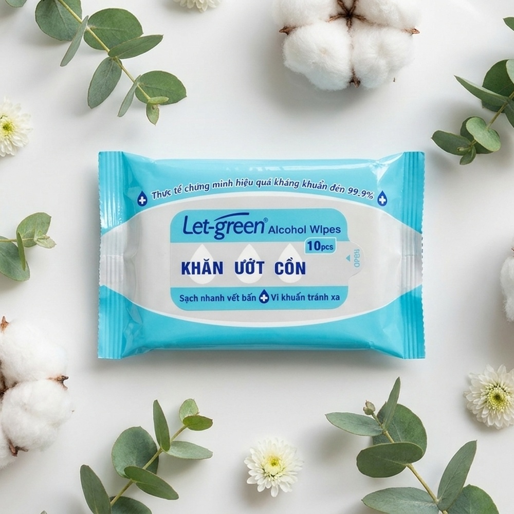 Vị Muối Phan - Khăn Ướt Cồn Let-green 10 miếng - Vị Muối Phan