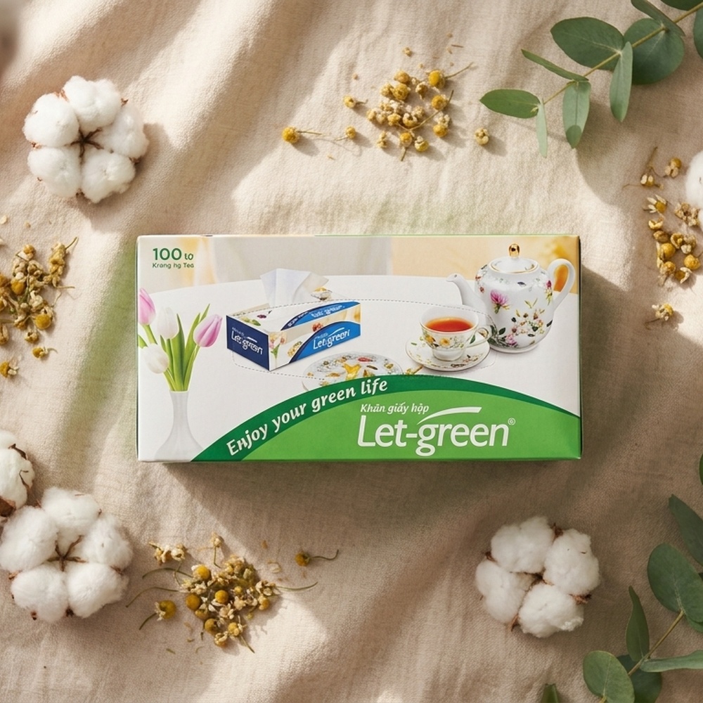 Vị Muối Phan - Khăn Giấy Hộp Let-green 100 tờ - Vị Muối Phan